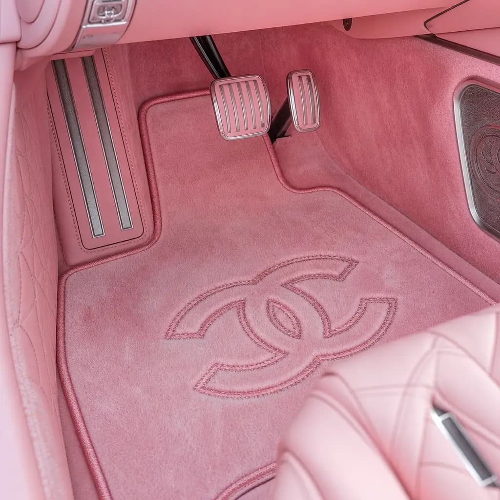 Custom pink car interior carpet